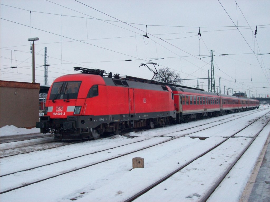 DB - 182 008 - als Leipzig-Cottbus-Express - RE 10 - in Cottbus