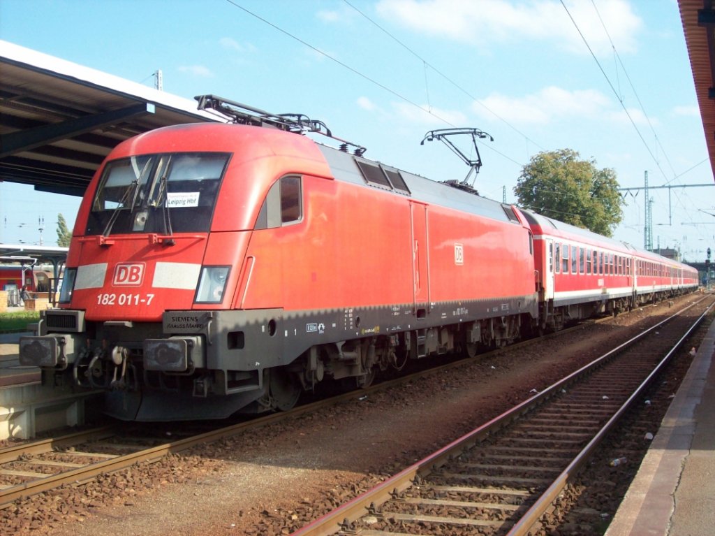 DB - 182 011 - als Leipzig-Cottbus-Express - RE 10 - in Cottbus