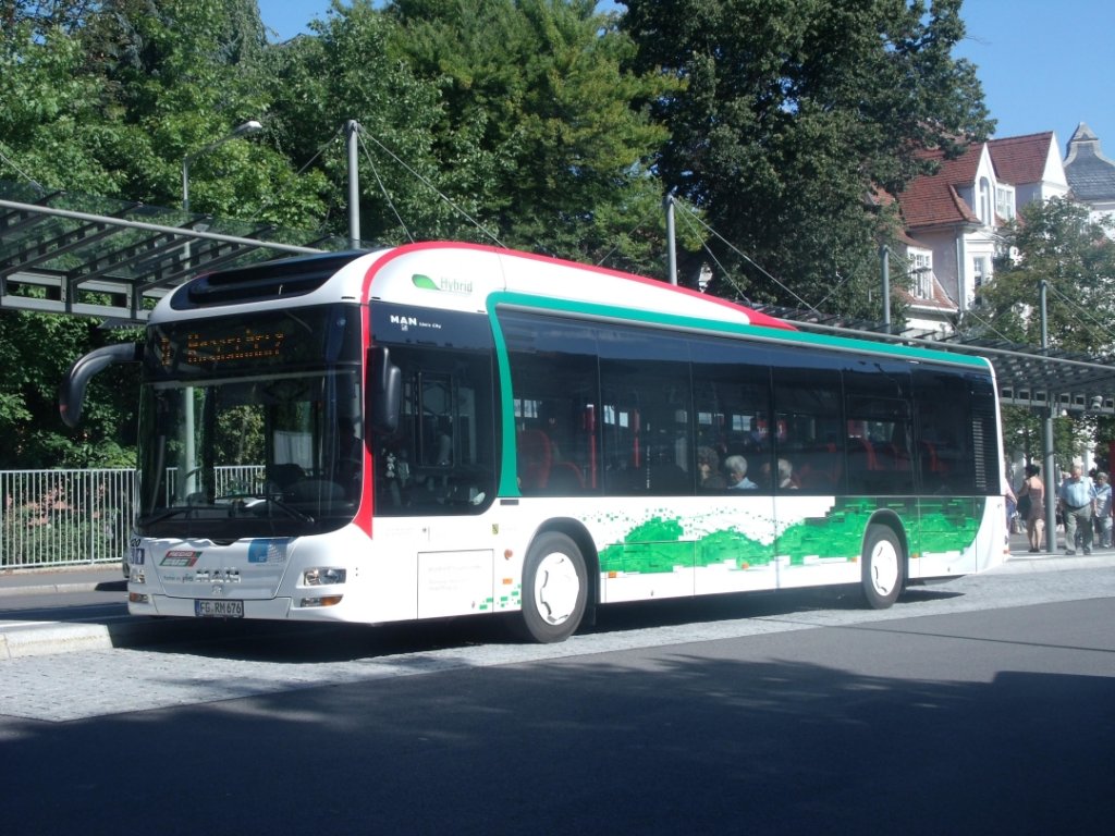 MAN Loin´s City - Hybrid - FG RM 676 - in Freiberg, Busbahnhof