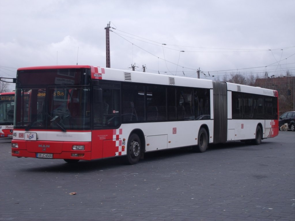 MAN NG 313 - OS C 6530 - der Firma Weser-Ems-Bus - am 29.November 2012 - in Osnabrck, am Hauptbahnhof, Abstellplatz