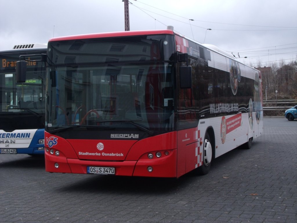 Neoplan N 4516 EEV (Centroliner) - OS S 3470 - der Stadtwerke Osnabrck - am 29.November 2012 - in Osnabrck, am Hauptbahnhof, Abstellplatz