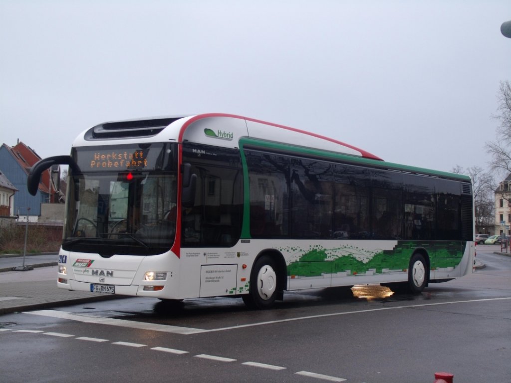 RBM - MAN Loin´s City - Hybrid - FG RM 675 - in Döbeln, Busbahnhof