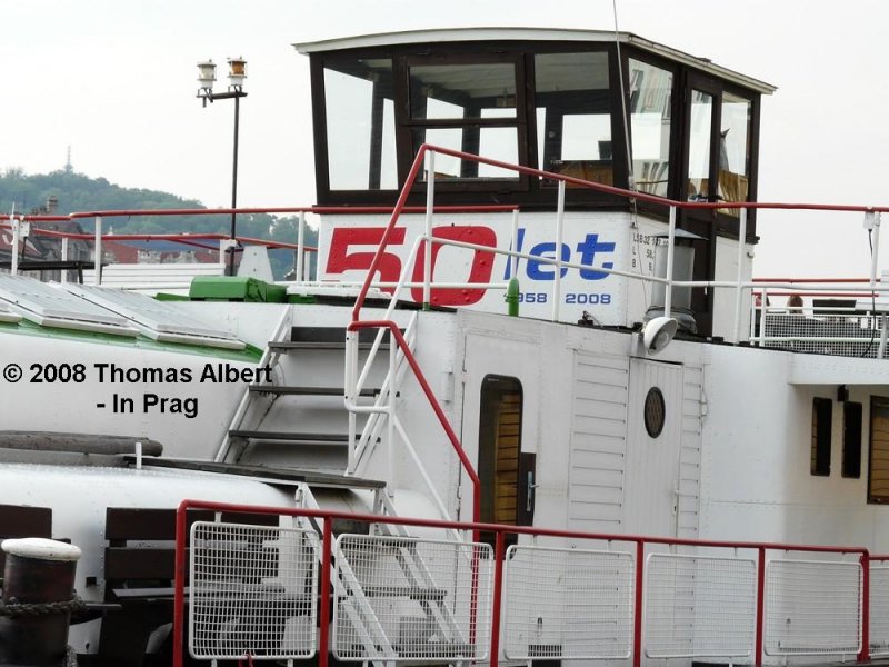 Weitere Fotos:  TYRS  (1958) / Weitere Fotos:  TYR�  (1958) - Steuerhaus mit der Aufschrift: 50 Jahre - 1958 bis 2008